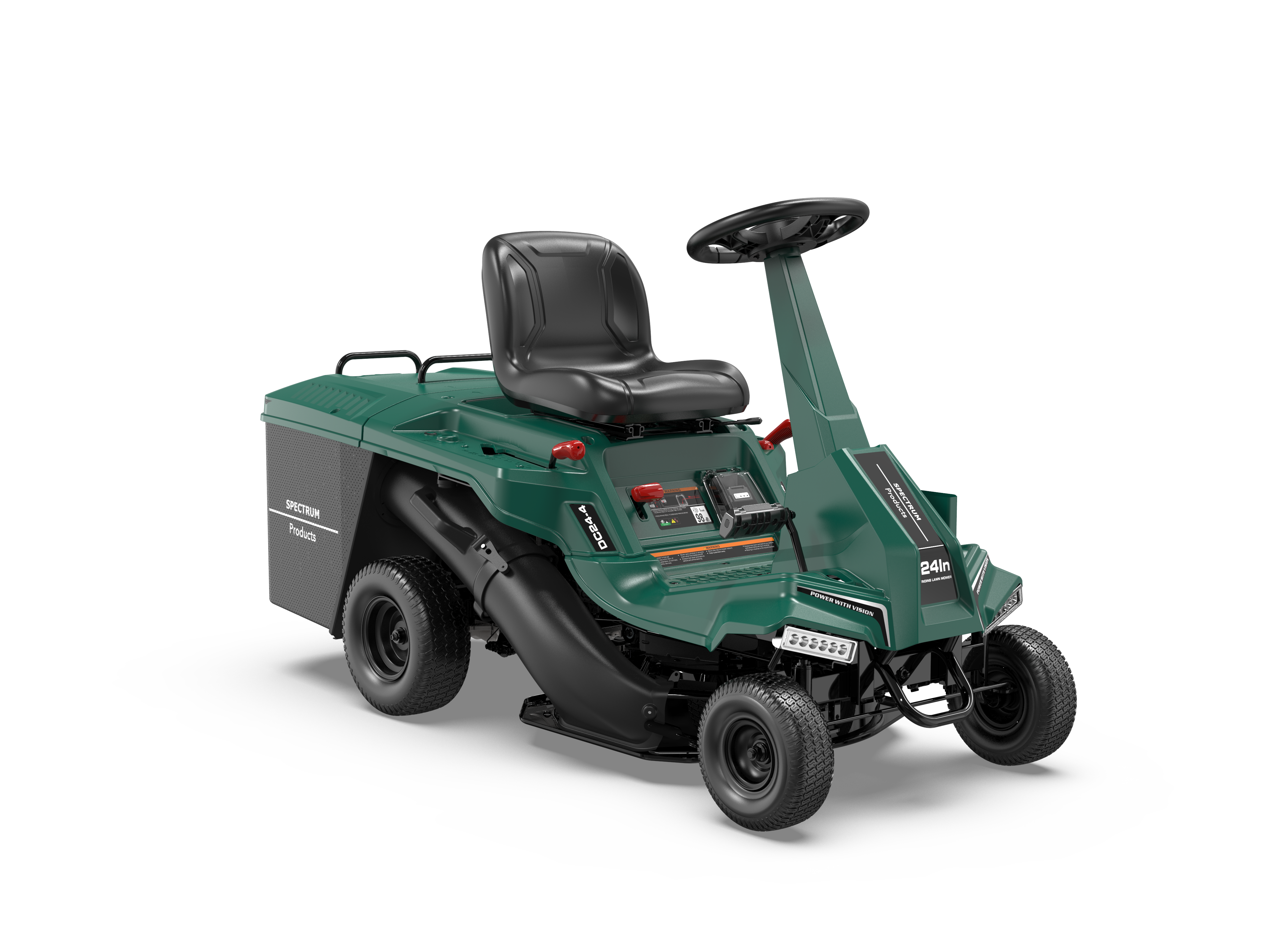 Spectrum DC24-4 Ultra-Compact Rear-Collect/Side-Discharge Ride-On Mower with Manual Drive