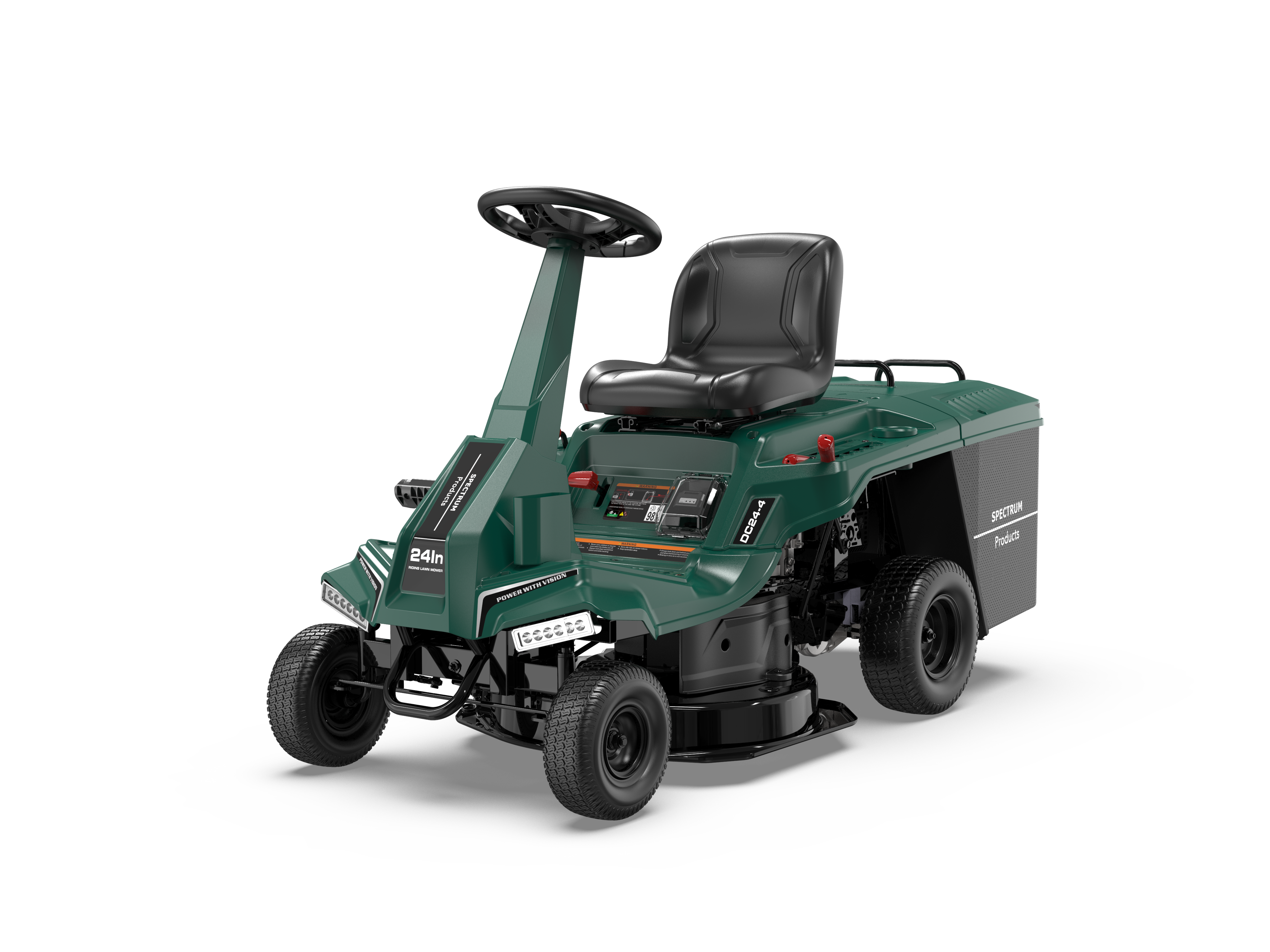 Spectrum DC24-4 Ultra-Compact Rear-Collect/Side-Discharge Ride-On Mower with Manual Drive