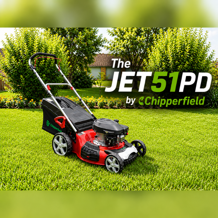 Chipperfield JET51AD 3-in-1 Self-Propelled Petrol Lawnmower – 51cm, 180cc