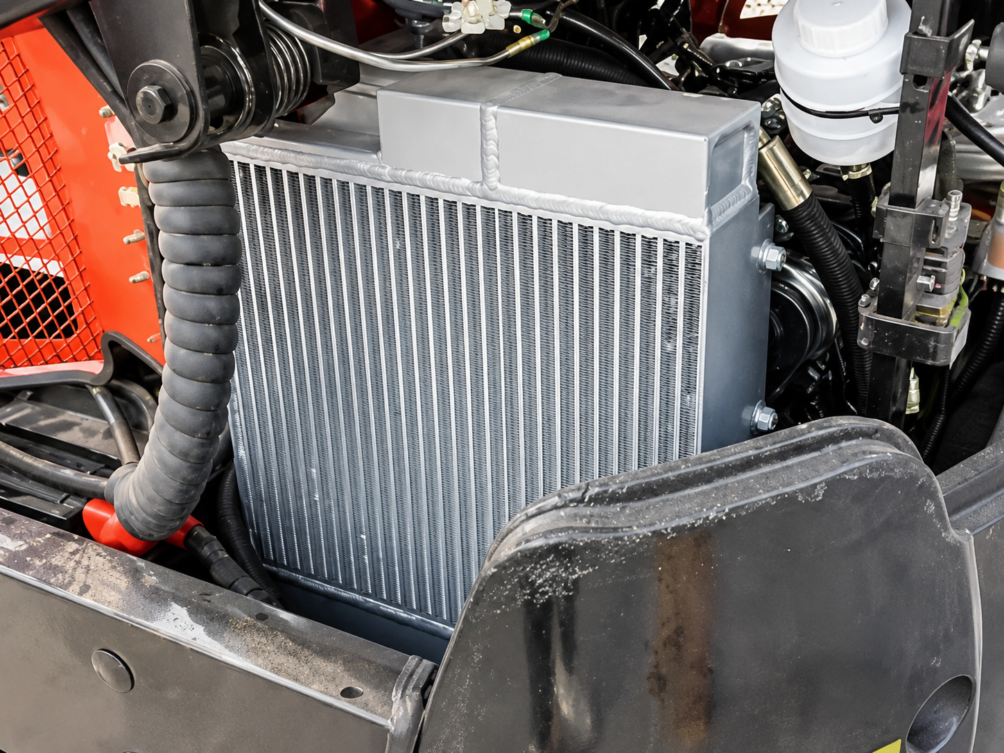 Hydraulic oil cooler on TYPHON TERROR XVIII mini excavator