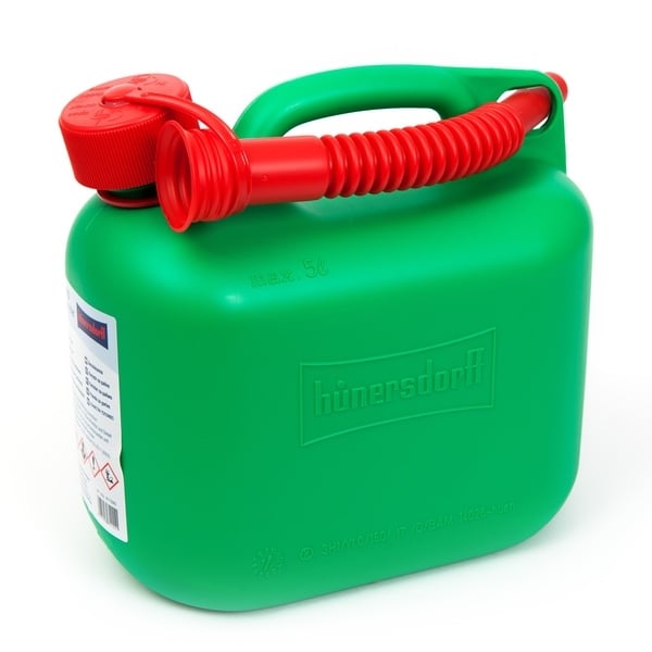 5 Litre Green Plastic Jerry Can for Fuel - Petrol Can
