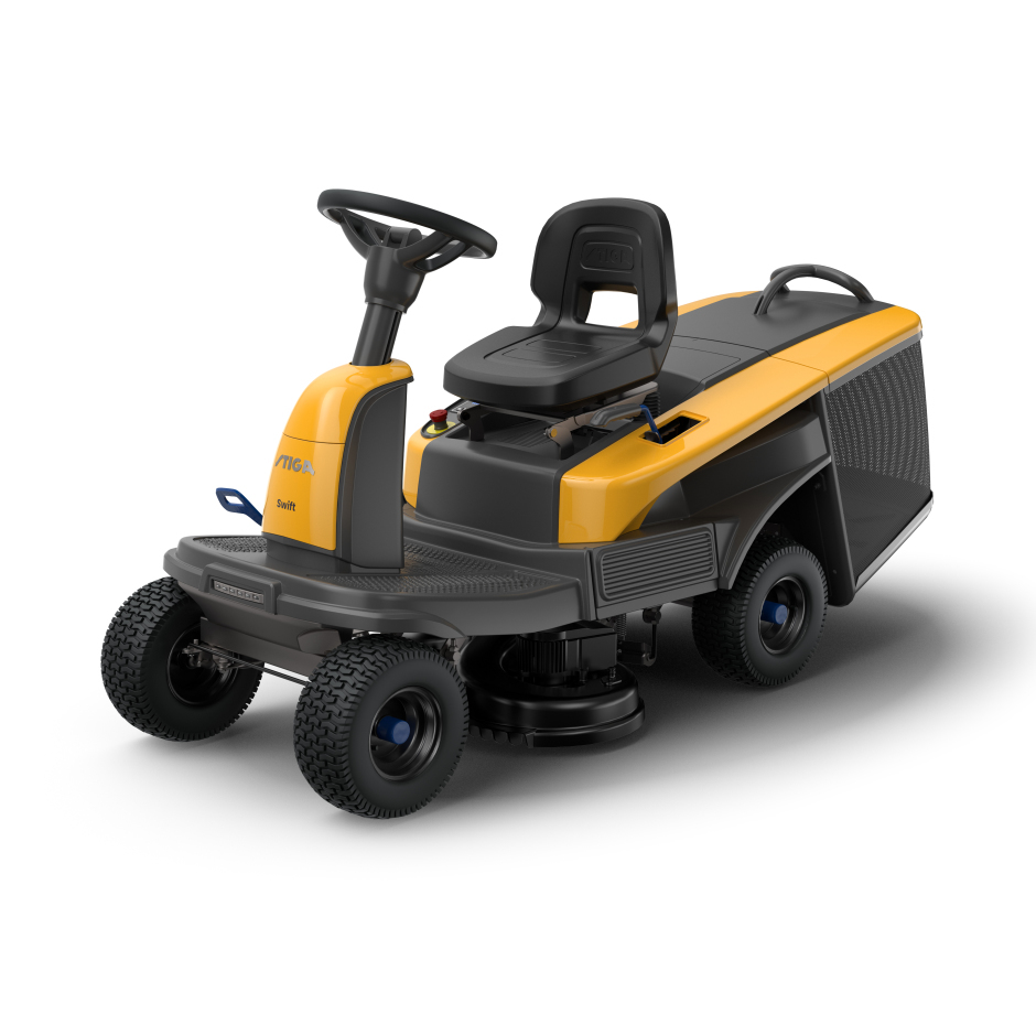 Stiga Swift 372e Battery-Powered Rear-Collect Ride-On Lawnmower with Stepless Electronic Drive