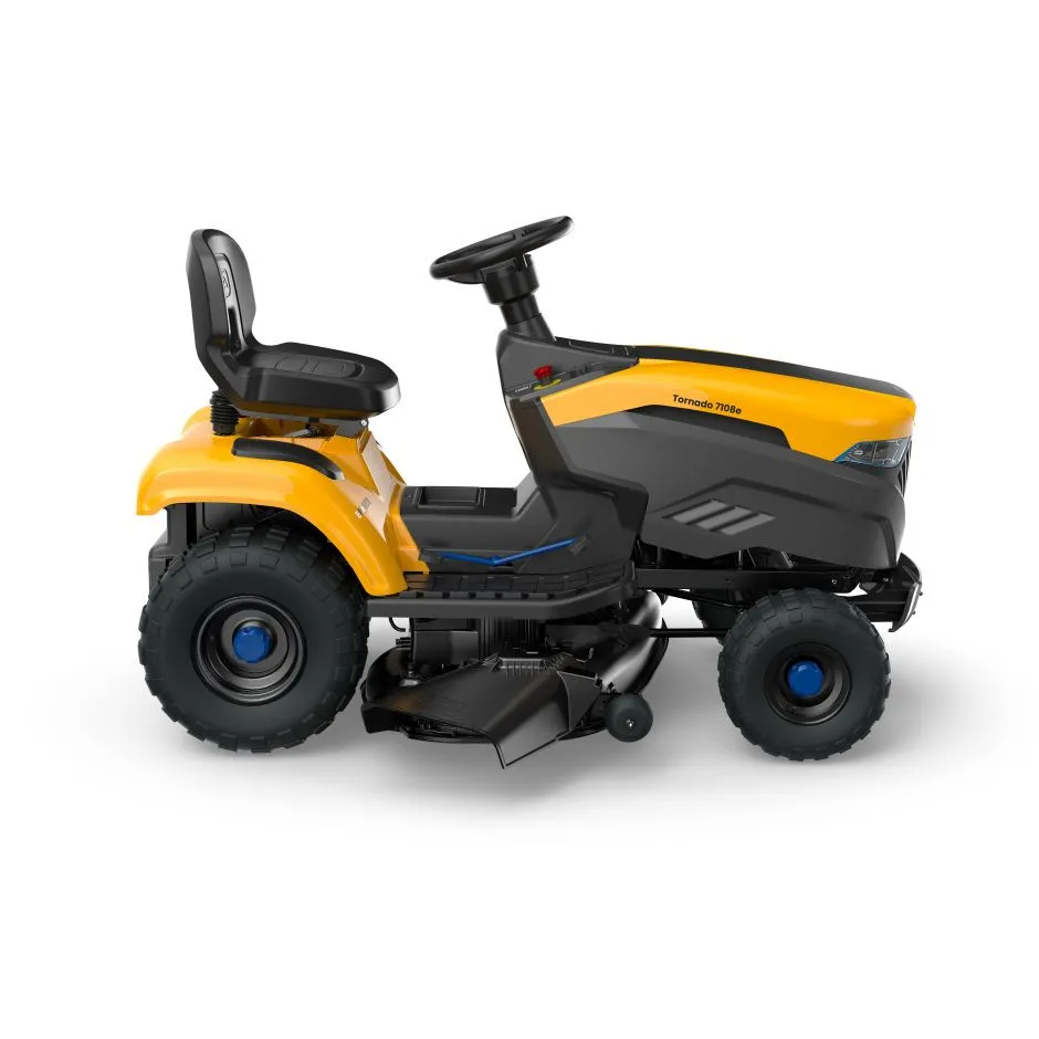 Stiga Tornado 7108e Battery-Powered Side-Discharge Garden Tractor with Stepless Electronic Drive