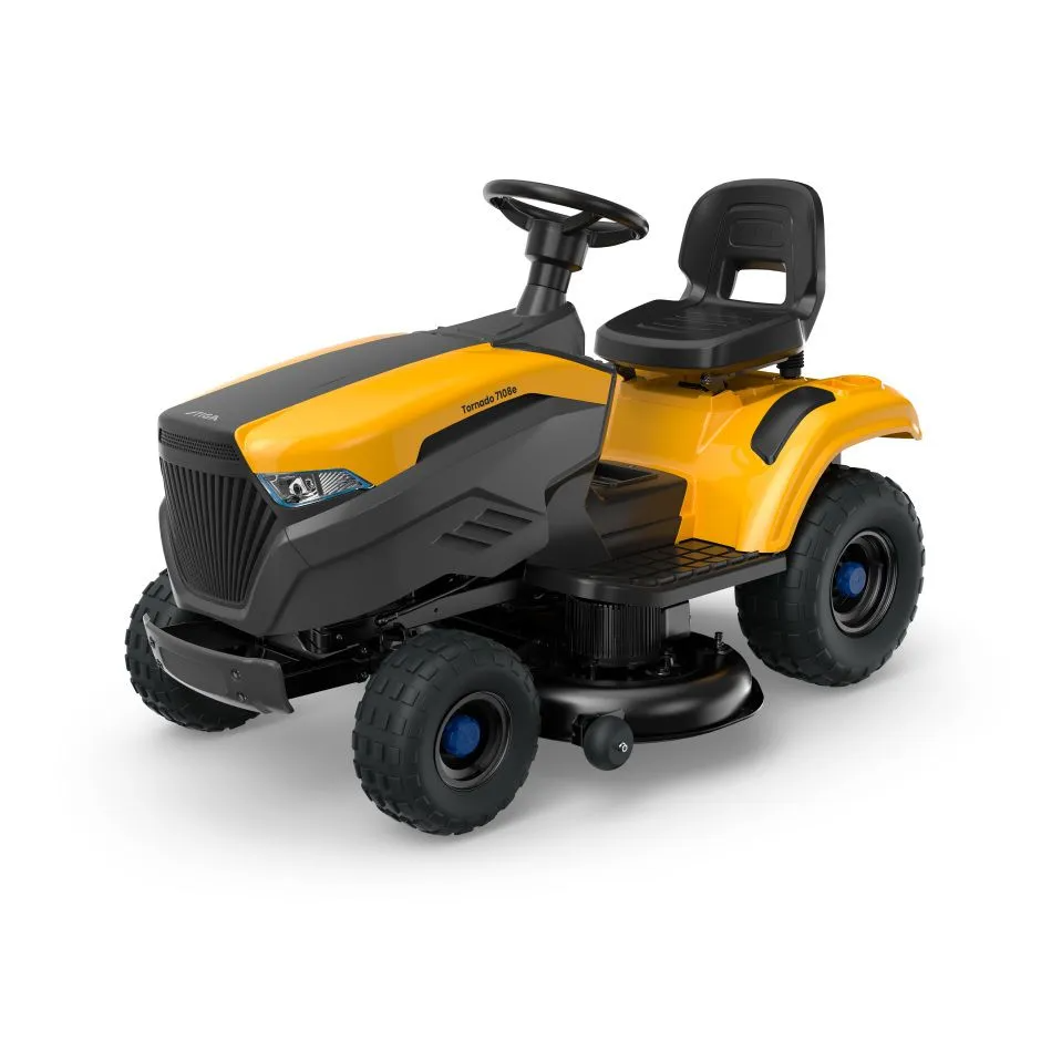 Stiga Tornado 7108e Battery-Powered Side-Discharge Garden Tractor with Stepless Electronic Drive