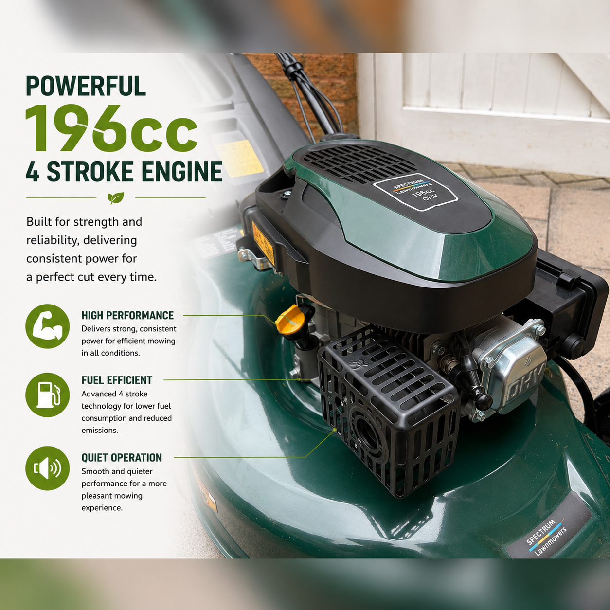 Spectrum TG56PD Self-Propelled Petrol Lawnmower – 56cm, 196cc