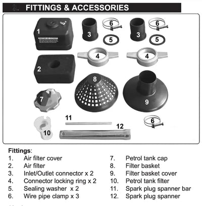 Sealey 2" Petrol-Powered High-Lift Emergency Water Pump Kit