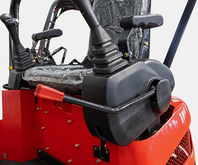 Hydraulic control levers on TYPHON TERROR XVIII mini excavator